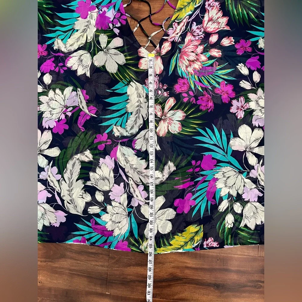 Kona Sol Floral Multicolor Swim Suit -Bathing Suit  Cover Up - Picture 6 of 10